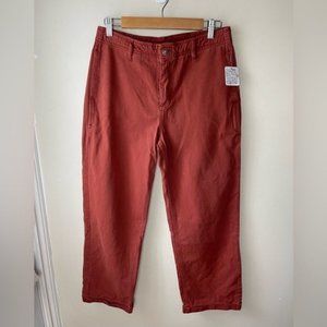 Free People Relaxed high rise cotton Boyfriend Chino Pants Terracotta NEW 26